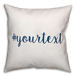 Designs Direct Script Font Hashtag Square Throw Pillow in Blue