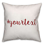 Designs Direct Script Font Hashtag Square Throw Pillow in Red