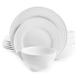 Gibson Home Plaza Caf? 12-Piece Dinnerware Set in White
