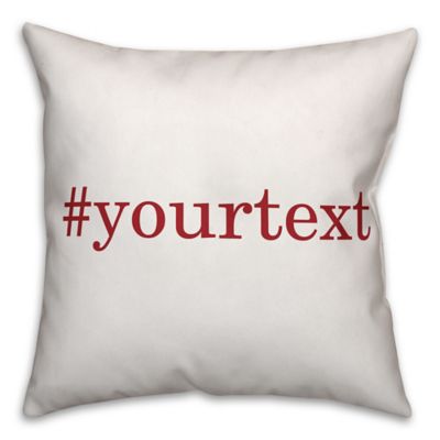 Designs Direct Serif Font Hashtag Square Throw Pillow in Red