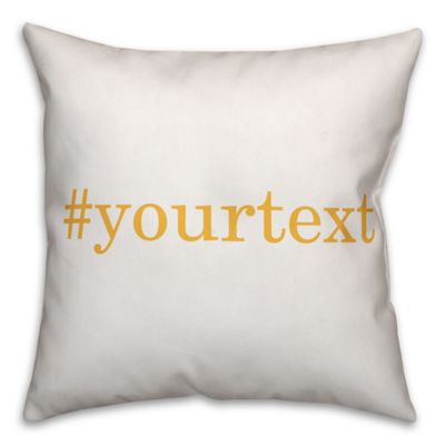 Designs Direct Serif Font Hashtag Square Throw Pillow in Honey
