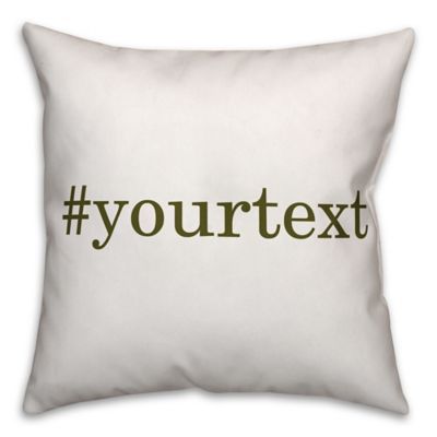 Designs Direct Serif Font Hashtag Square Throw Pillow in Green