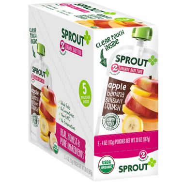 Sprout&reg; 4 oz. Stage 2 Organic Baby Food in Apple, Banana and Butternut Squash. View a larger version of this product image.