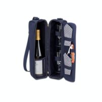 wine enthusiast 3 bottle neoprene wine tote bag