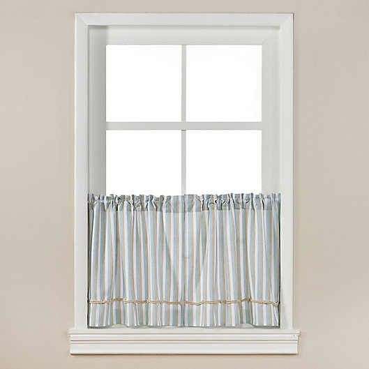 Alternate image 1 for Harbor Knots Rod Pocket Kitchen Window Curtain Panel Pair in White