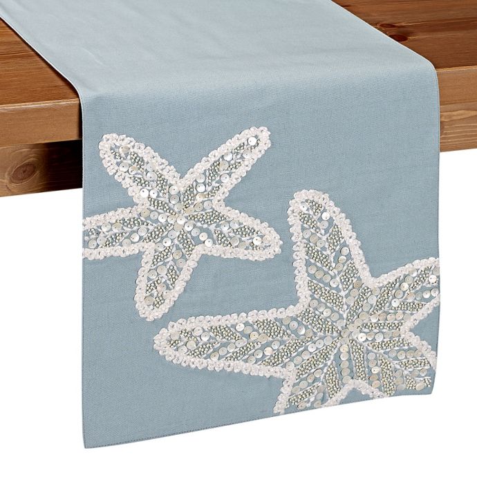 Beaded Starfish Table Runner in Blue Bed Bath and Beyond Canada