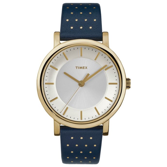 Timex® Ladies' 38mm Originals Watch in Goldtone with Blue and Gold