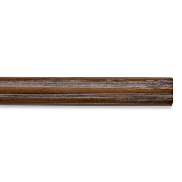 Cambria Premier Weathered Wood Fluted Curtain Rod In Smoke Bed