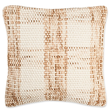 Safavieh Woven Plaid Square Throw Pillow in Eggshell. View a larger version of this product image.