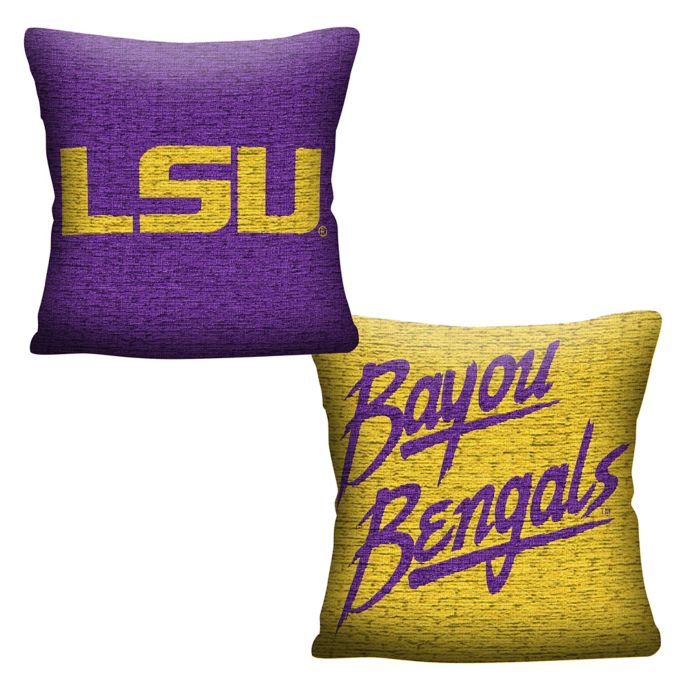 LSU Woven Square Throw Pillow | Bed Bath & Beyond