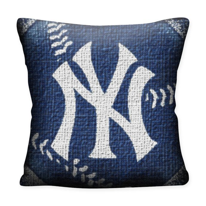 MLB New York Yankees Woven Square Throw Pillow | Bed Bath ...