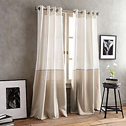 DKNY Color Band Grommet Top Window Curtain Panel (Single)