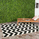 Alternate image 1 for Safavieh Courtyard 2&#39; x 3&#39;7 Thick Chevron Indoor/Outdoor Accent Rug in Black