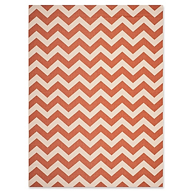 Safavieh Courtyard 8&#39; x 11&#39; Thick Chevron Indoor/Outdoor Area Rug in Terracotta. View a larger version of this product image.