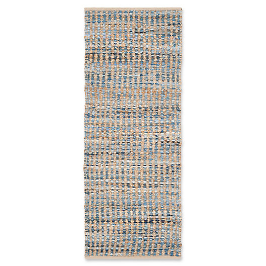 Alternate image 1 for Safavieh Cape Cod Grid 2-Foot 3-Inch x 6-Foot Runner in Natural/Blue