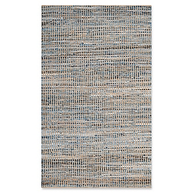 Safavieh Cape Cod Grid 4-Foot x 6-Foot Area Rug in Natural/Blue. View a larger version of this product image.