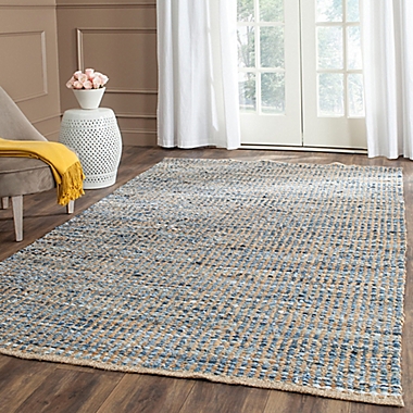 Safavieh Cape Cod Grid 4-Foot x 6-Foot Area Rug in Natural/Blue. View a larger version of this product image.
