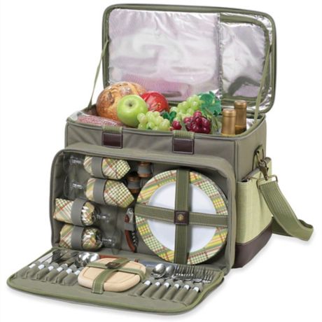 Picnic At Ascot Ultimate Picnic Cooler for 4 in Olive