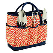 Picnic at Ascot Gardening Tote in Orange/Navy with Tools