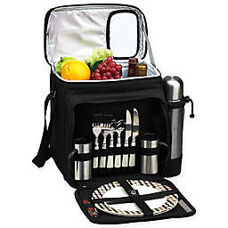 Picnic & Coffee Basket/Cooler for 2 in Black