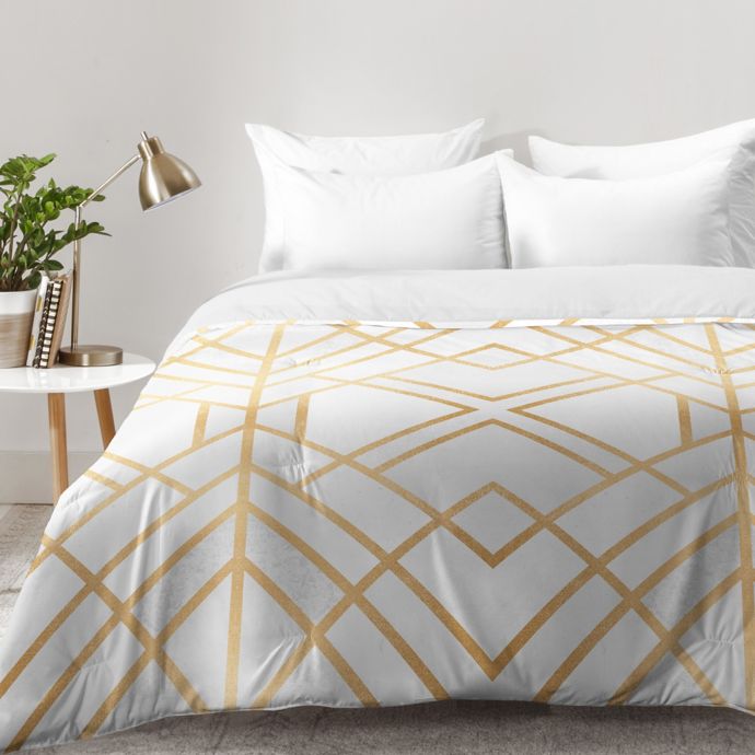 Deny Designs Elisabeth Fredriksson Golden Geo Comforter In Gold Bed Bath Beyond