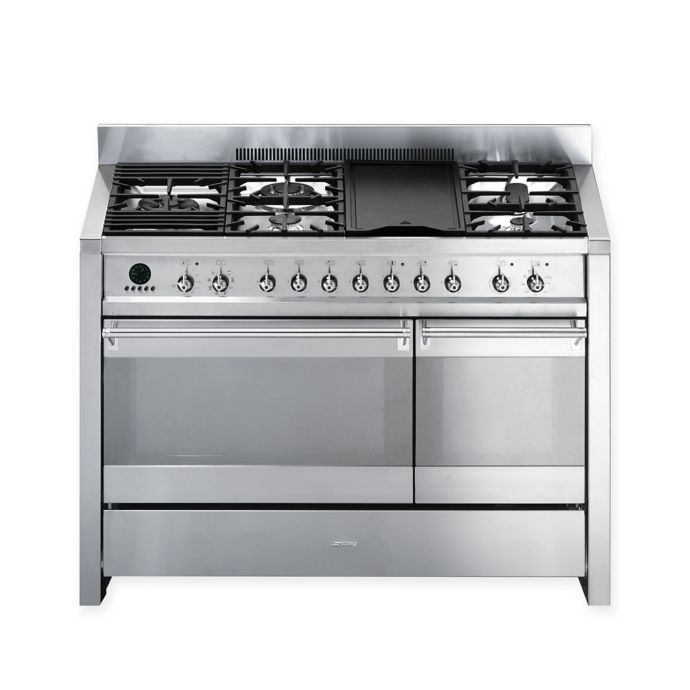 Smeg Opera 48 Inch Free Standing Dual Fuel Range In Stainless