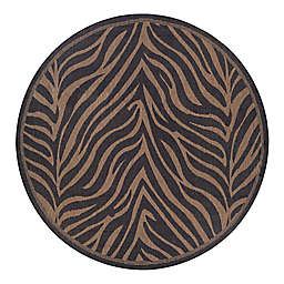 Courtisan Recife Zebra 7.5-Foot Round Rug in Black/Cocoa