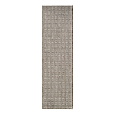 Couristan&reg; Recife Saddlestitch 2-Foot 3-Inch x 11-Foot 9-Inch Runner in Taupe. View a larger version of this product image.