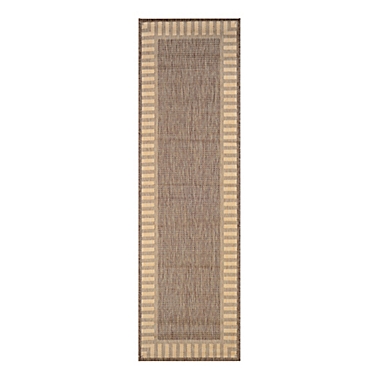 Couristan&reg; Recife Wicker Stitch 2-Foot 3-Inch x 7-Foot 10-Inch Indoor/Outdoor Runner in Cocoa. View a larger version of this product image.