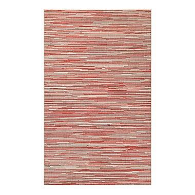 Couristan&reg; Monaco Alassio Indoor/Outdoor Rug in Sand/Maroon. View a larger version of this product image.