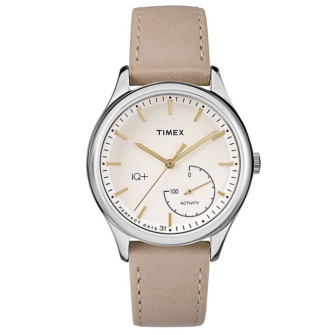 Timex® Women's 37mm IQ+ Move Activity Tracker Watch in Tan/Cream | Bed Bath & Beyond