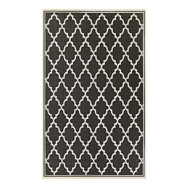 Couristan Monaco Ocean Port 7-Foot 6-Inch x 10-Foot 9-Inch Indoor/Outdoor Area Rug in Black/Sand. View a larger version of this product image.