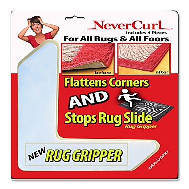 8 Pack Made in USA. NeverCurl - Instantly Stops Rug Corner Curling for Indoor & Outdoor Rugs Includes 8 pcs Safe for Wood Floors Not an Anti-Slip pad