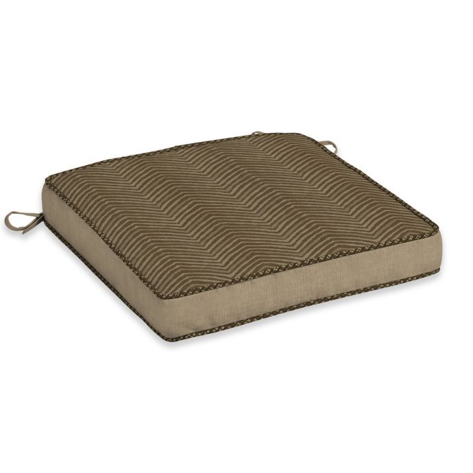 Bombay Zebra Snap Dry 20 Inch Square Patio Double Welt Seat Cushion In Tan Bed Bath Beyond