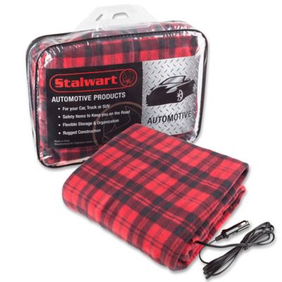 12 Volt Electric Automobile Blanket in Red/Plaid