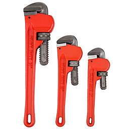 3-Piece Heavy Duty Pipe Wrench Set with Storage Pouch