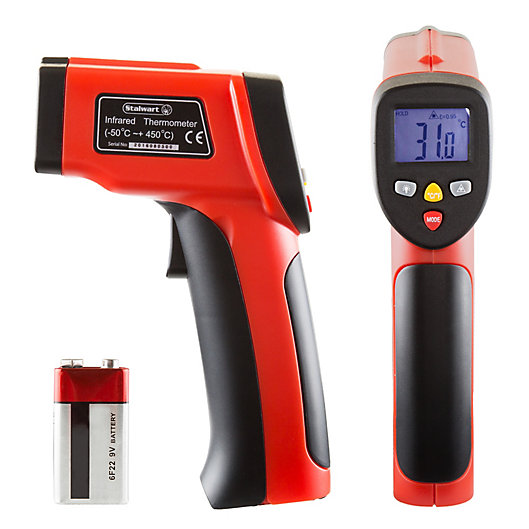 Alternate image 1 for Stalwart® Non-Contact Digital Infrared Laser Thermometer in Red