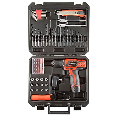 75-Piece 12 Volt Lithium Ion 2-Speed Drill Tool Set. View a larger version of this product image.