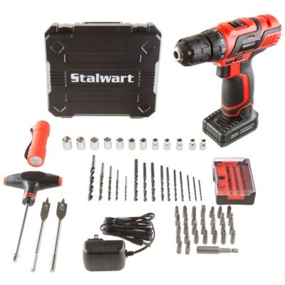 62-Piece 20 Volt Lithium Ion Cordless Drill Accessory Kit