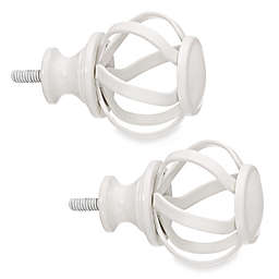 Cambria® Classic Complete® Accord Twist Finial in White (Set of 2)