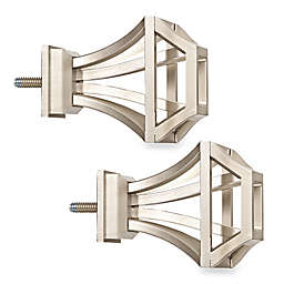 Cambria® Premier Complete Square Birdcage Finials in Polished Nickel (Set of 2)