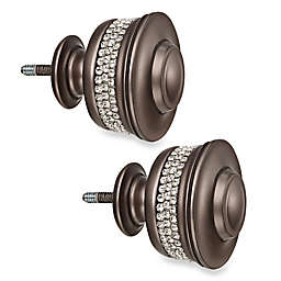 Cambria® Premier Complete Banded Finials in Graphite (Set of 2)
