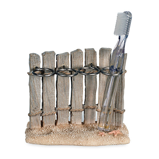 Alternate image 1 for Destinations™ Driftwood Toothbrush Holder in Grey
