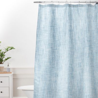 Deny Designs Holli Zollinger Linen Acid Wash Shower Curtain in Blue