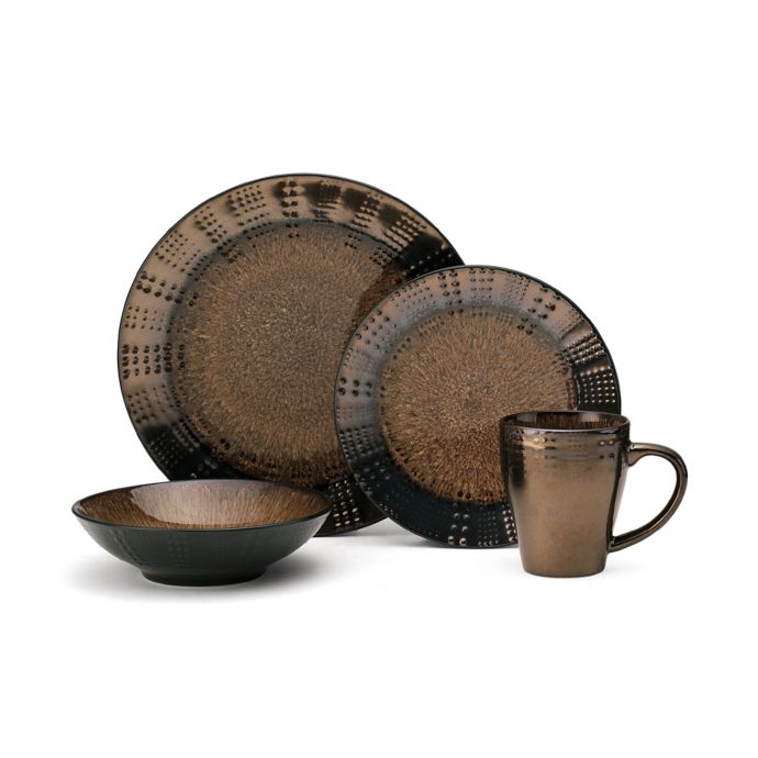 Gourmet Basics by Mikasa® Verona 16Piece Dinnerware Set in Brown Bed