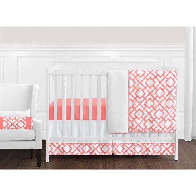 Sweet Jojo Designs Mod Diamond Crib Bedding Collection In White