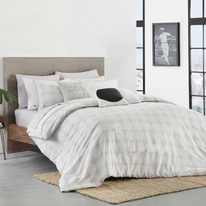 Lacoste Hegoa Duvet Cover Set In White Grey Bed Bath Beyond