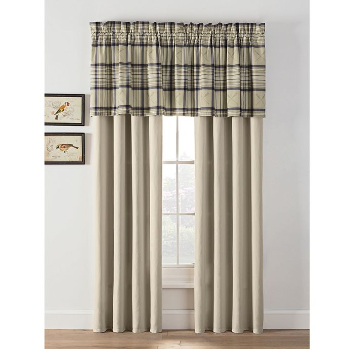 Popular khaki valance Norfolk Plaid 84 Inch Rod Pocket Window Curtain Panel Pair In Khaki Bed Bath Beyond