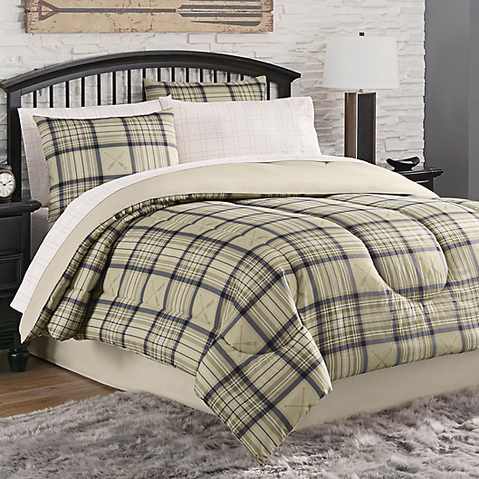 Norfolk Plaid 8 Piece Comforter Set In, Tan Twin Bedding