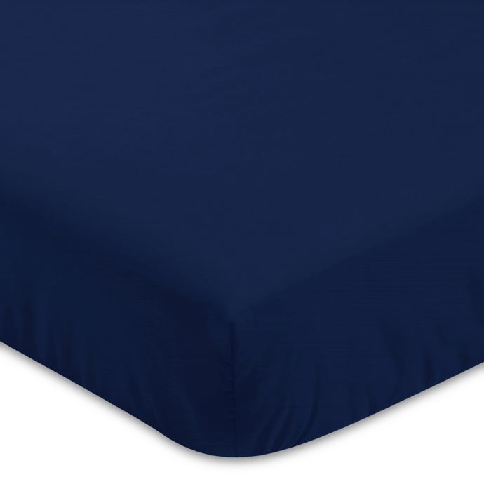 Sweet Jojo Designs Woodland Deer Fitted Crib Sheet In Solid Navy